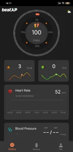 BeatXP Trak App interface.